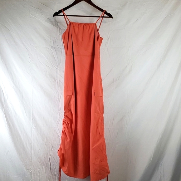 Hyfve Peach Cargo Dress‎ With Adjustable Ruched Hem - Picture 1 of 8